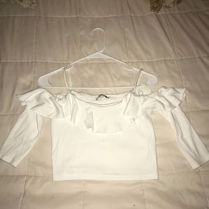 ZARA off the shoulder white blouse